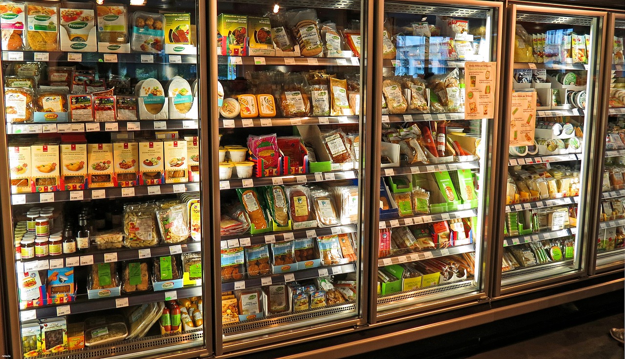 supermarket fridge produce free photo