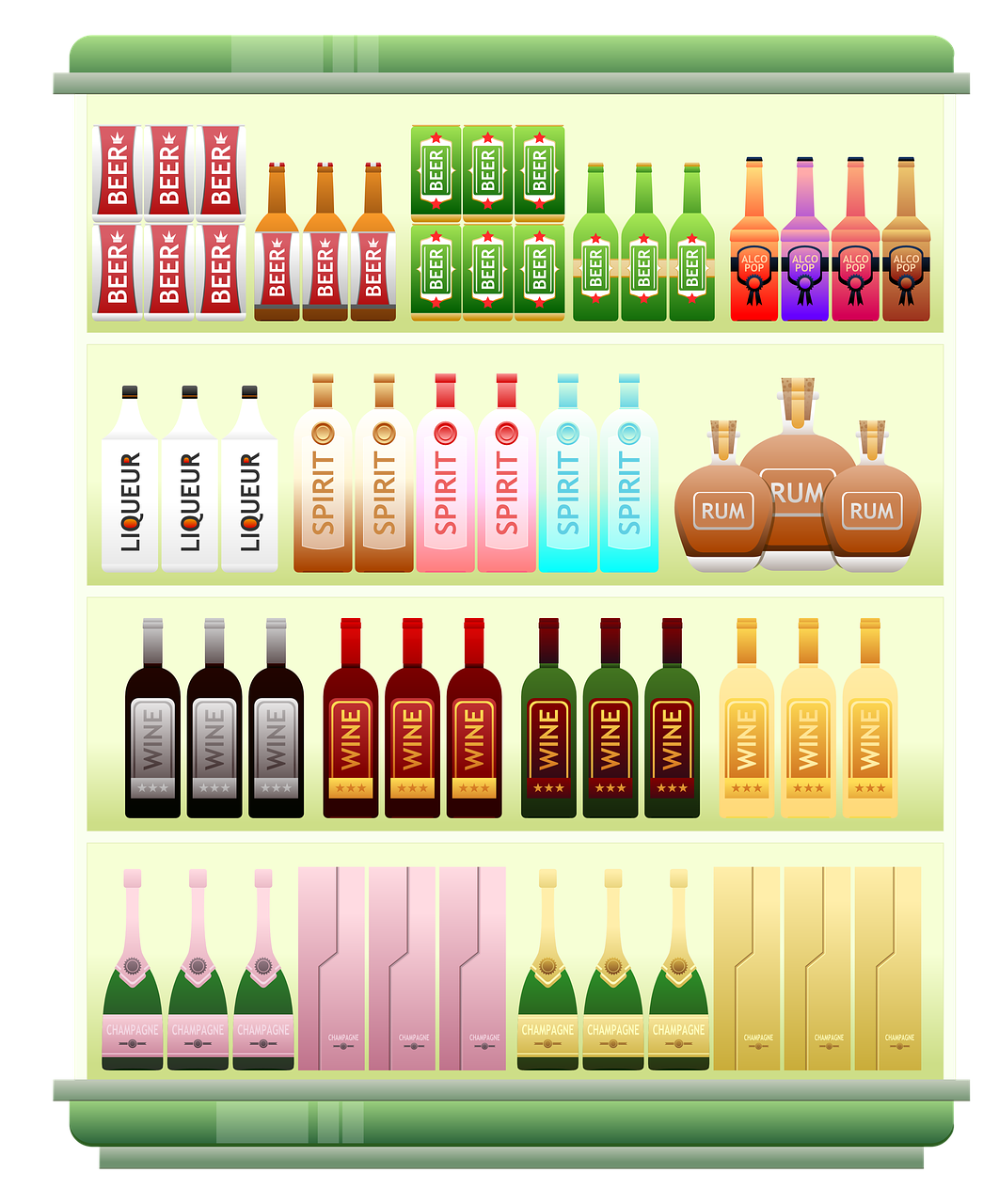 supermarket shelf liquor alcohol free photo