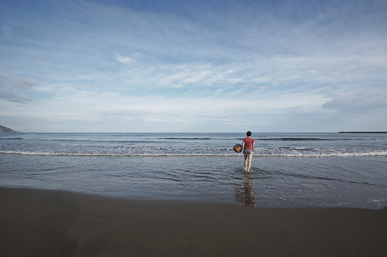 surf wading woman free photo