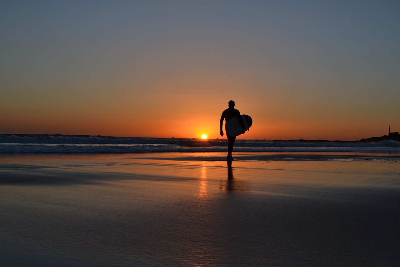 surf sunset beach free photo