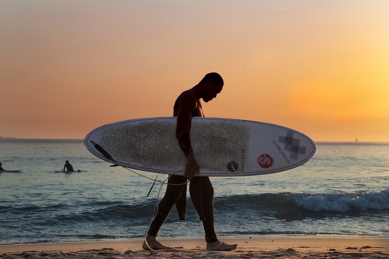 surf  beach  sunset free photo