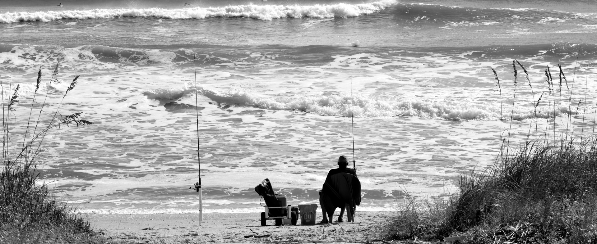 surf fisherman fishing ocean free photo