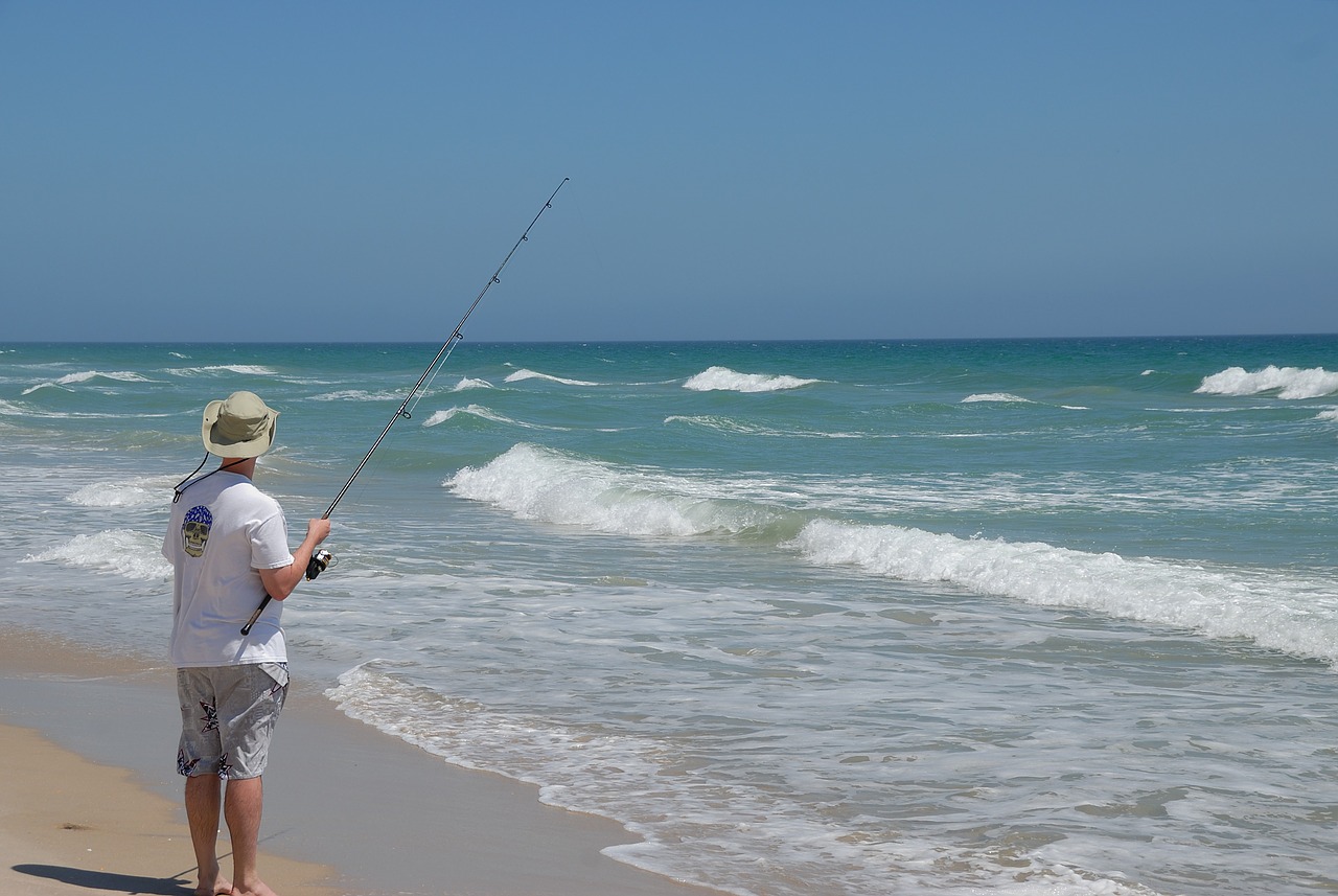 surf fisherman surf fishing free photo