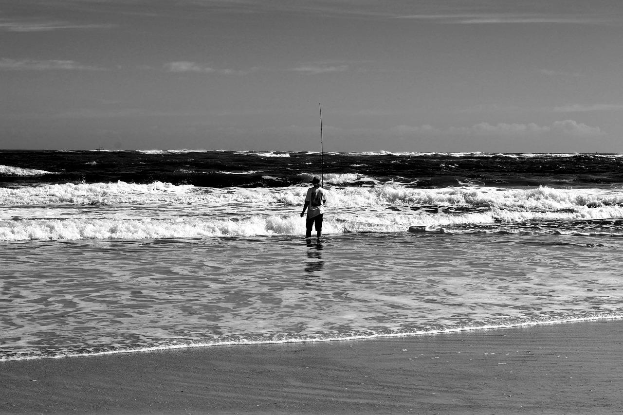 surf fisherman  person  landscape free photo