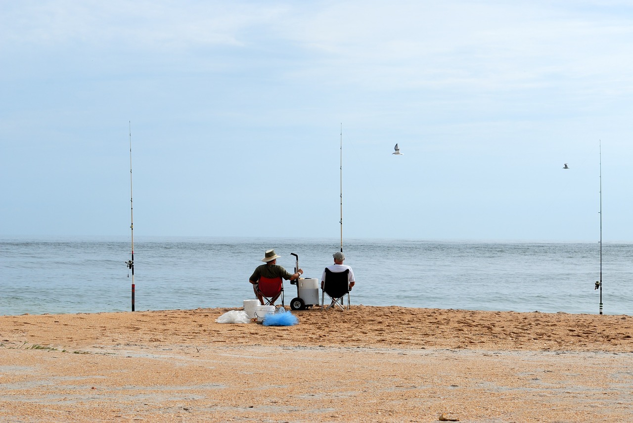 surf fishermen surf fishing fisherman free photo