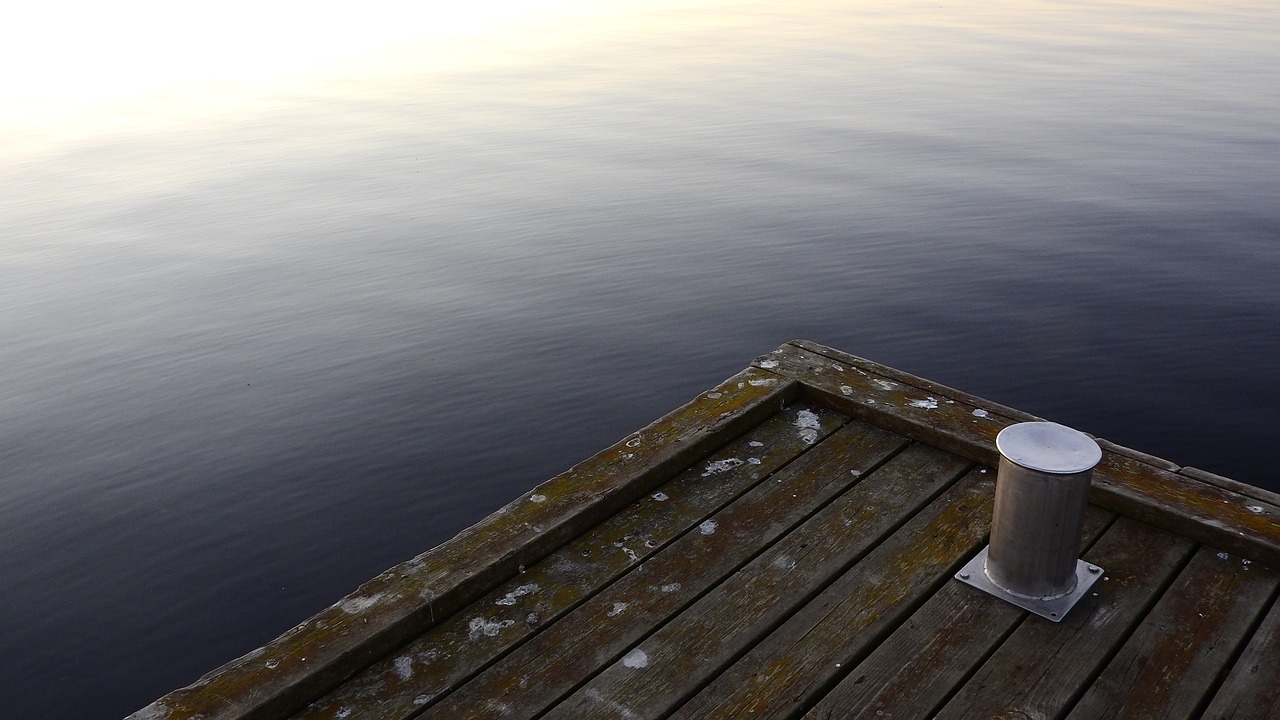 surface lake pier free photo