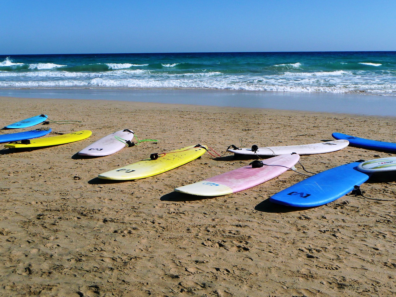 surfboards beach sea free photo