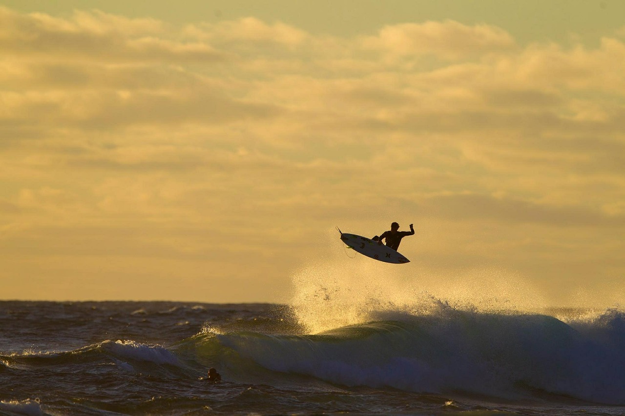 surfer waves beach free photo