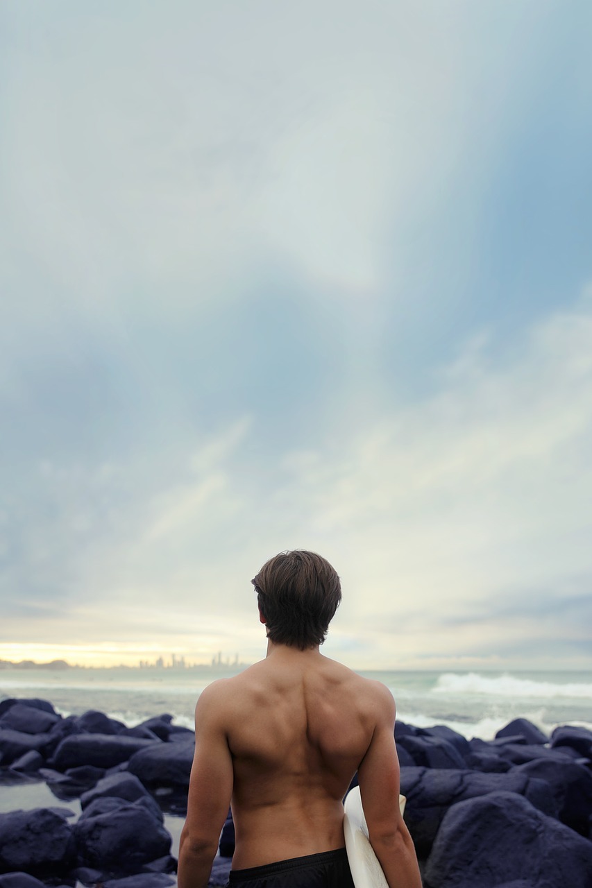 surfer muscular back free photo