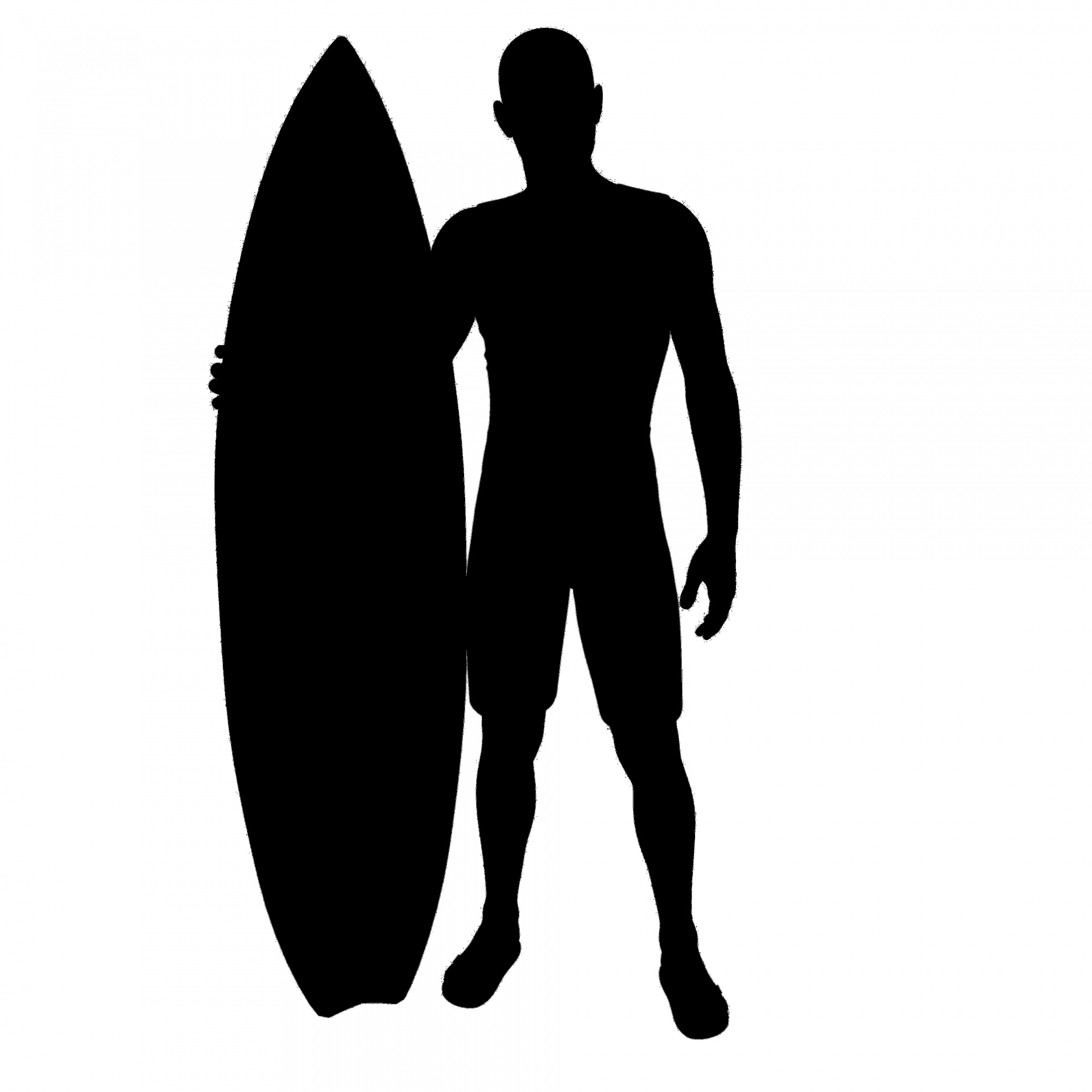 black silhouette surfer free photo