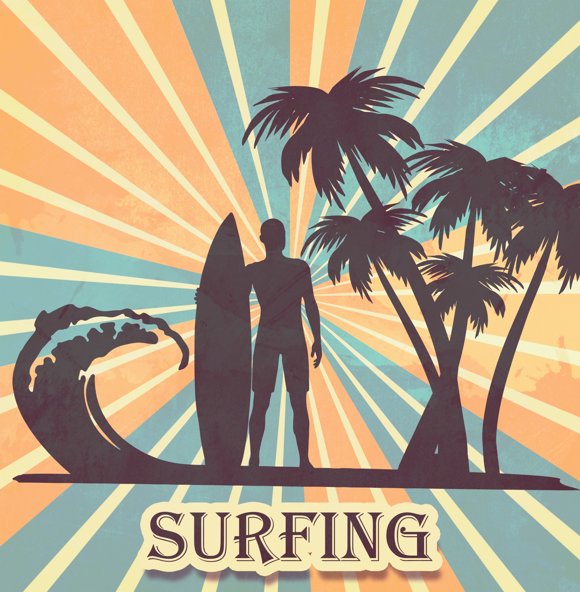 surfer retro surfing free photo