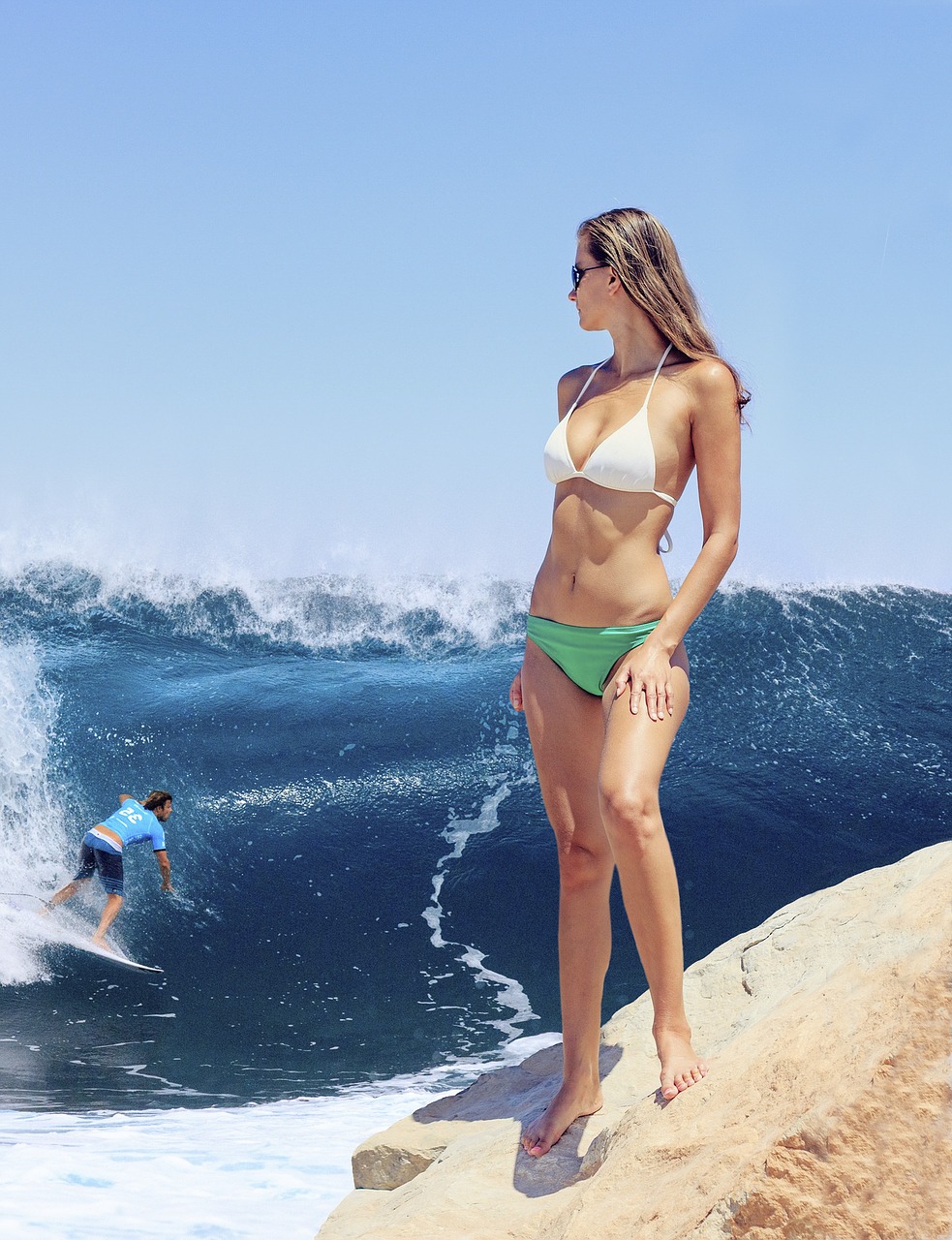 surfing ocean model free photo
