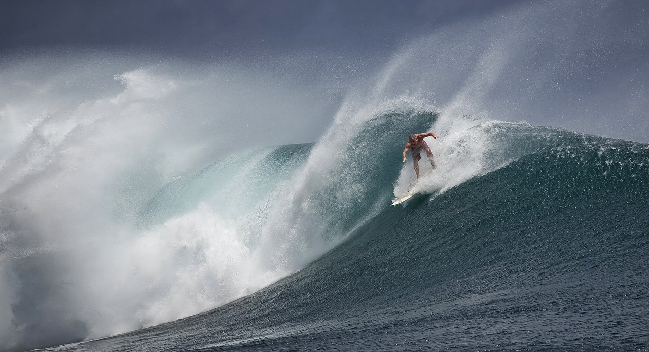 surfing indonesia java island free photo
