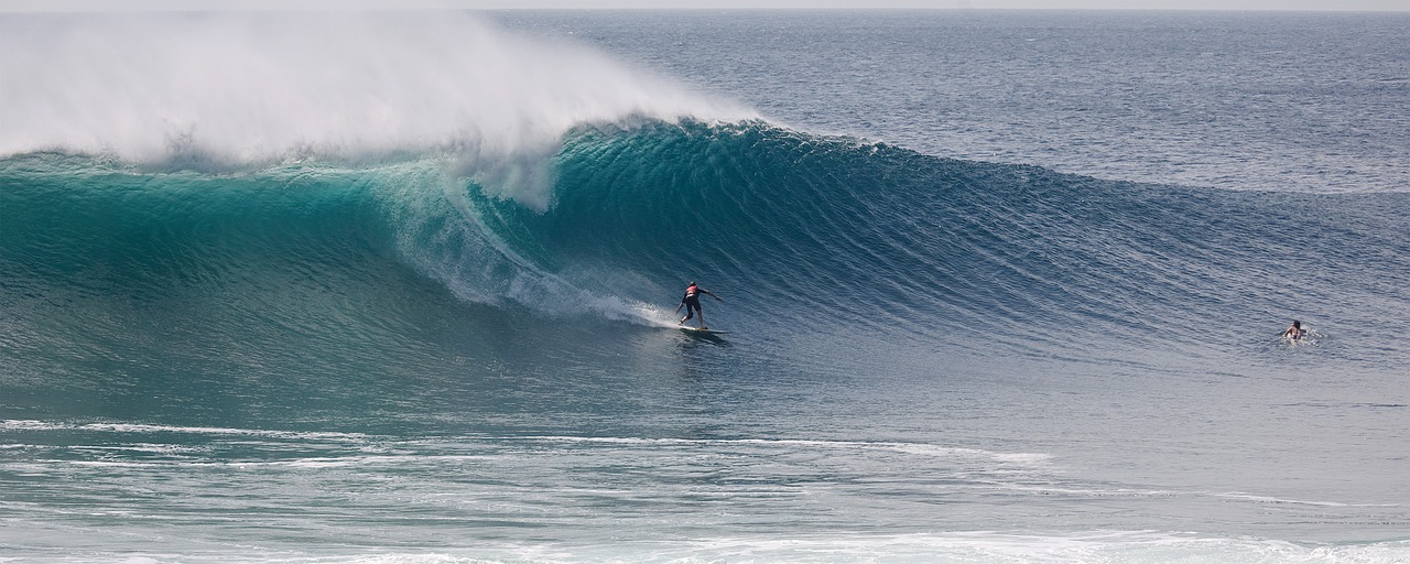 surfing big waves ombak tuju coast free photo