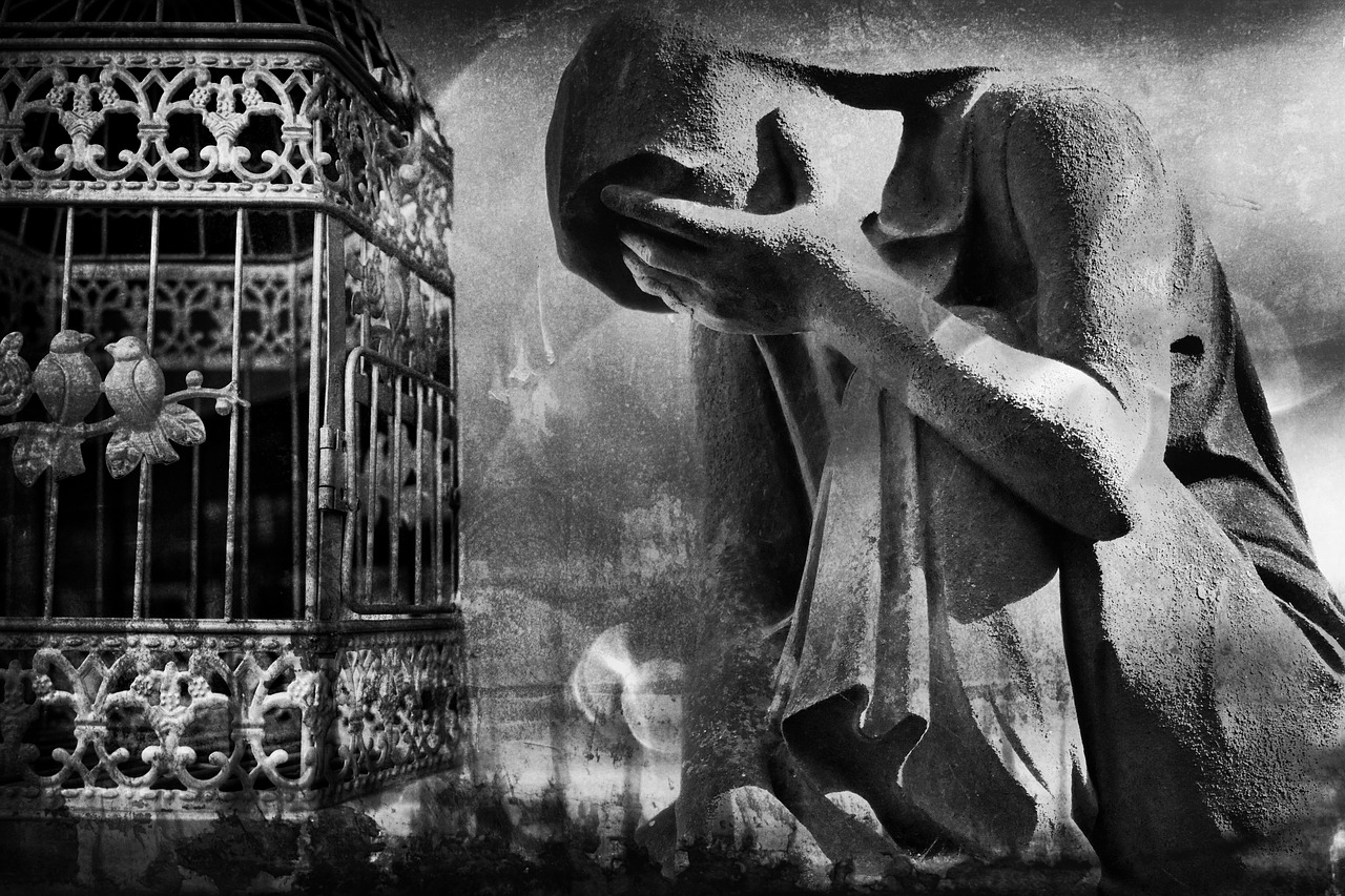 surreal black white grief free photo