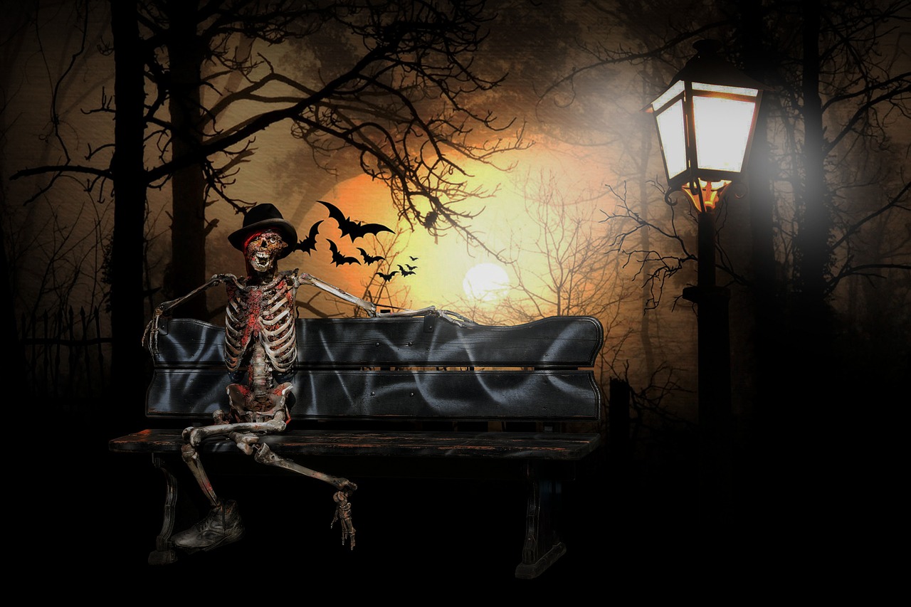 surreal helloween skeleton free photo