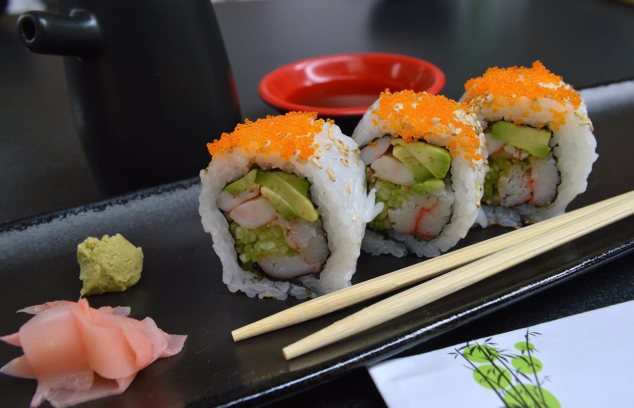 sushi sticks japanese food free photo