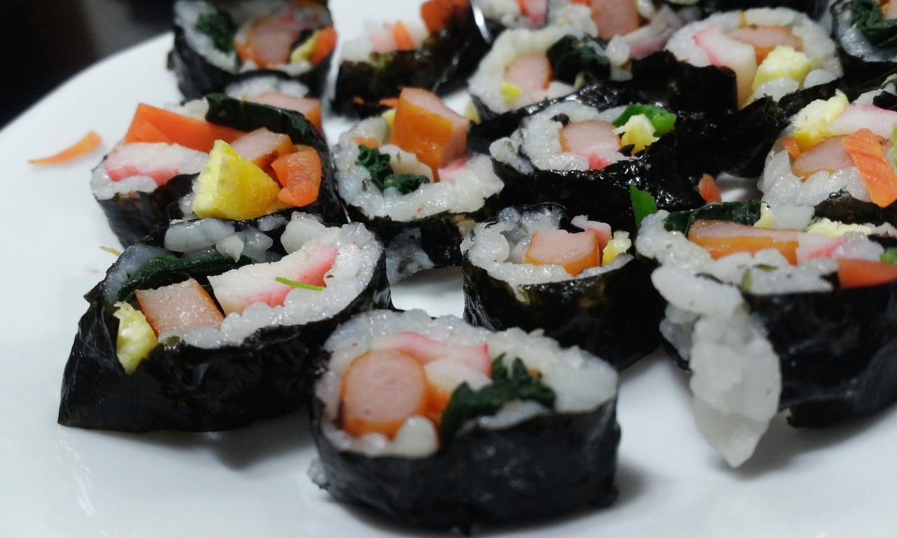 sushi kim rice restaurant free photo