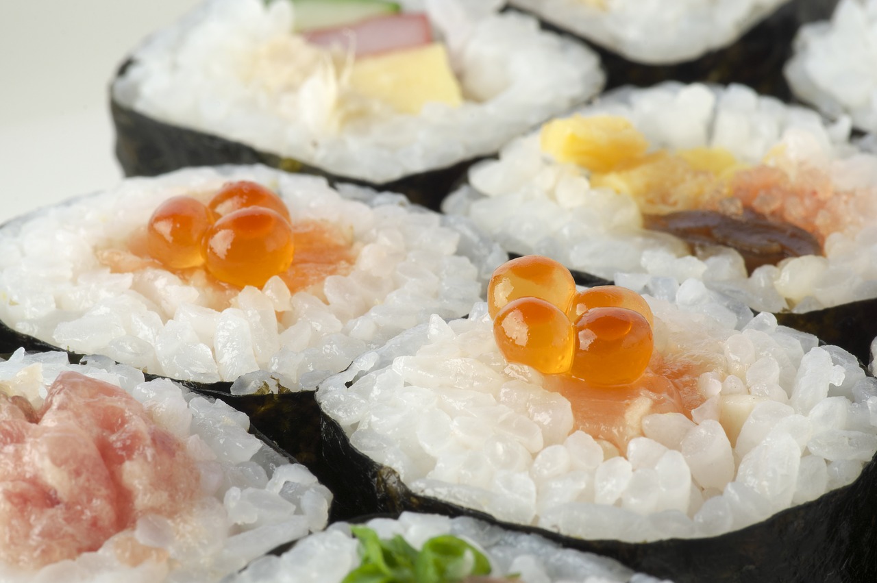 sushi rolls futomaki seafood free photo