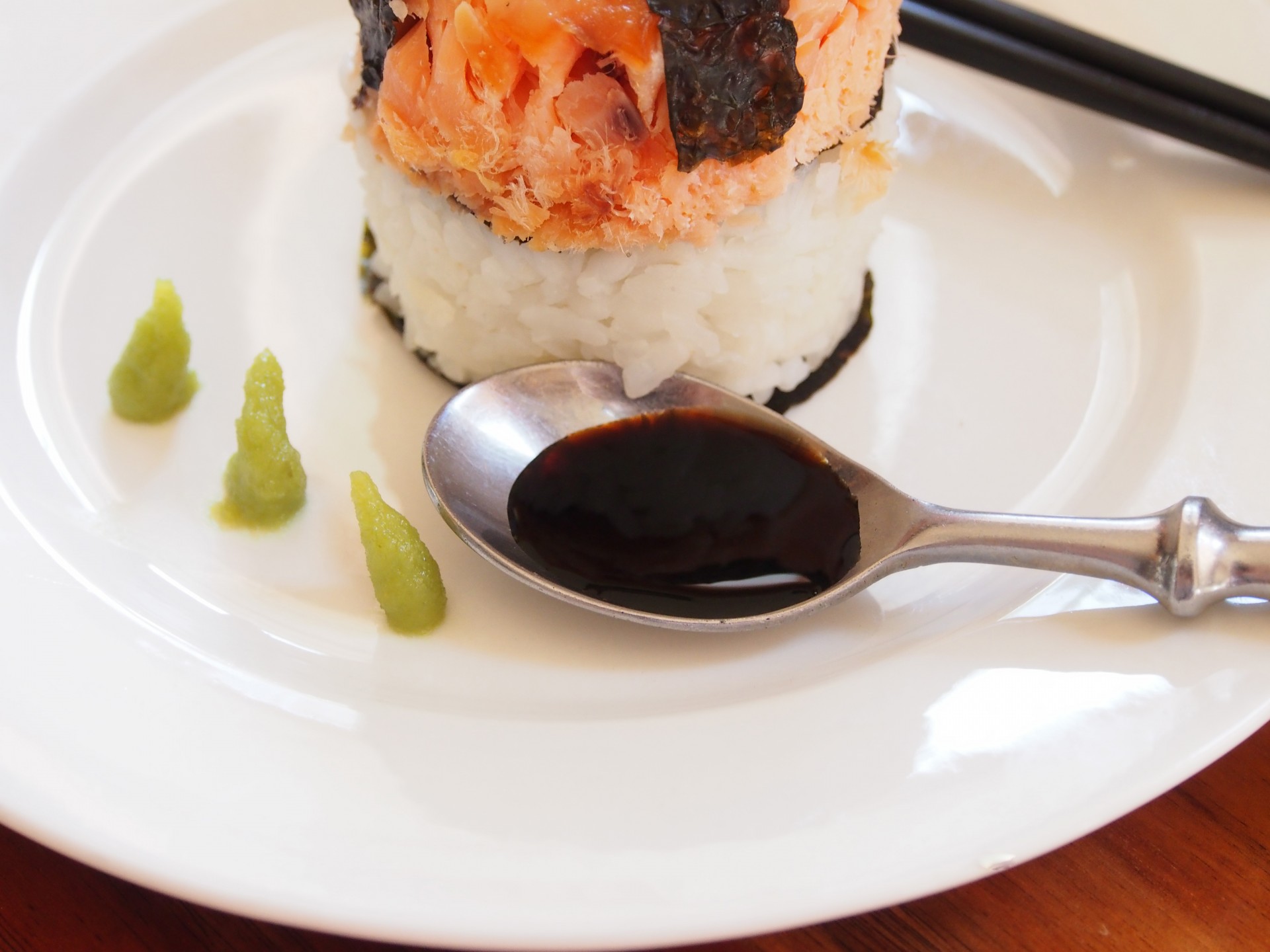 salmon wasabi rice free photo
