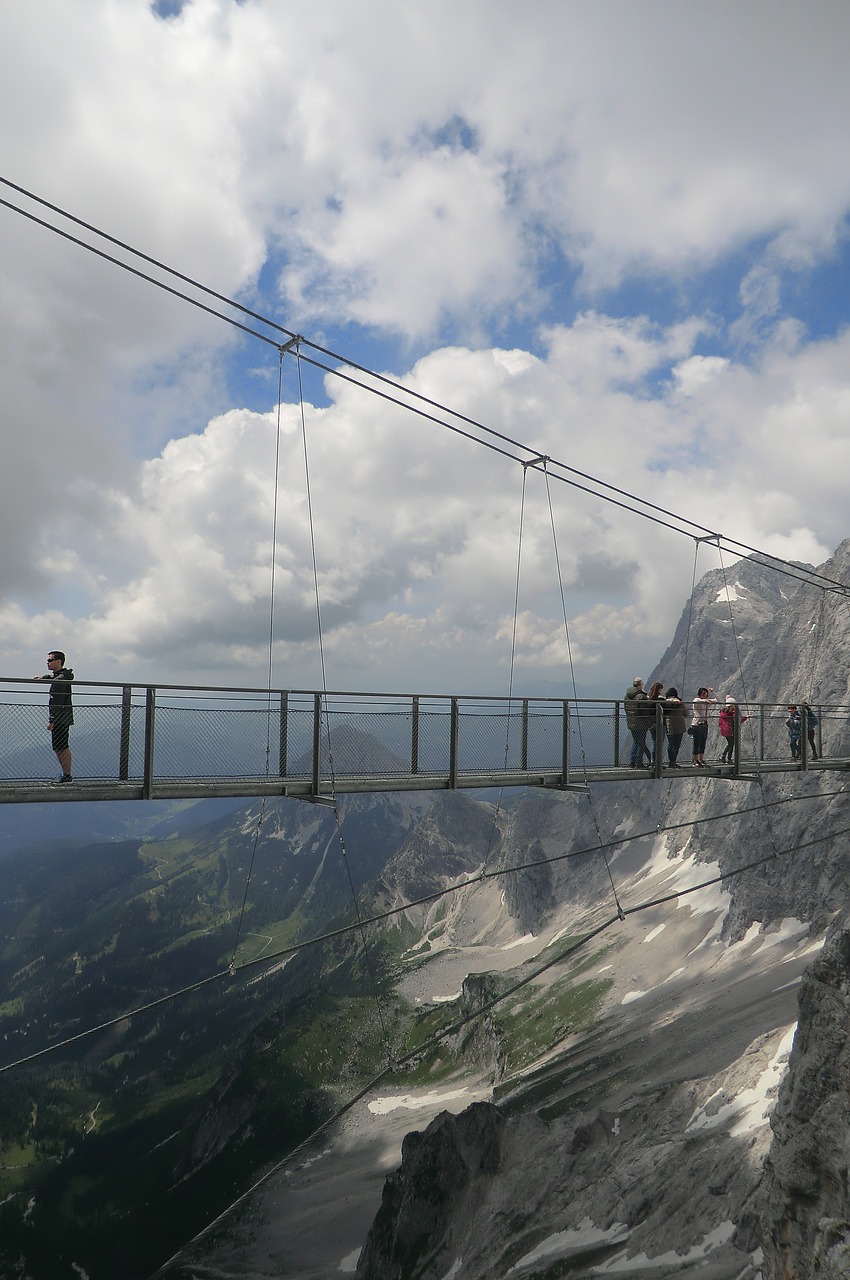 suspension bridge  austria  dachstein free photo