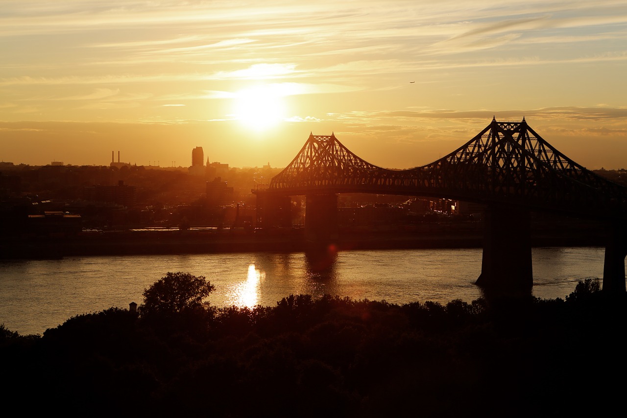 suspension bridge bridge evening free photo