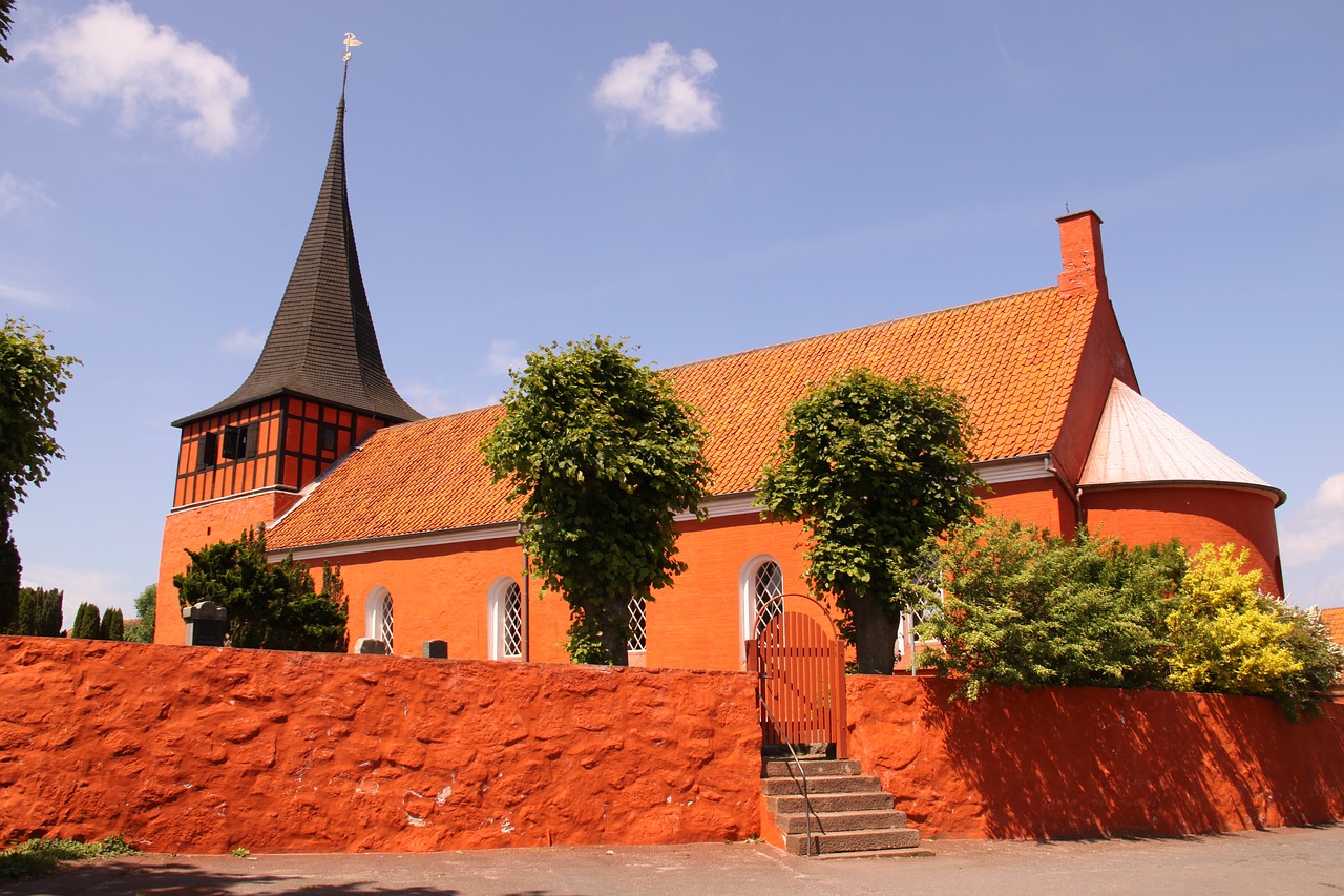 svaneke church red free photo