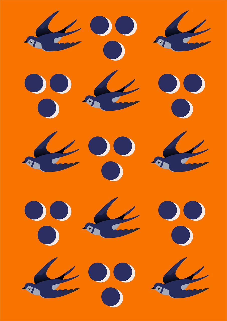 swallow pattern orange free photo