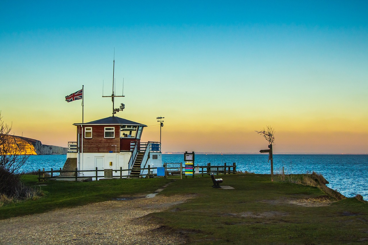 swanage the coast guard in the evening free photo