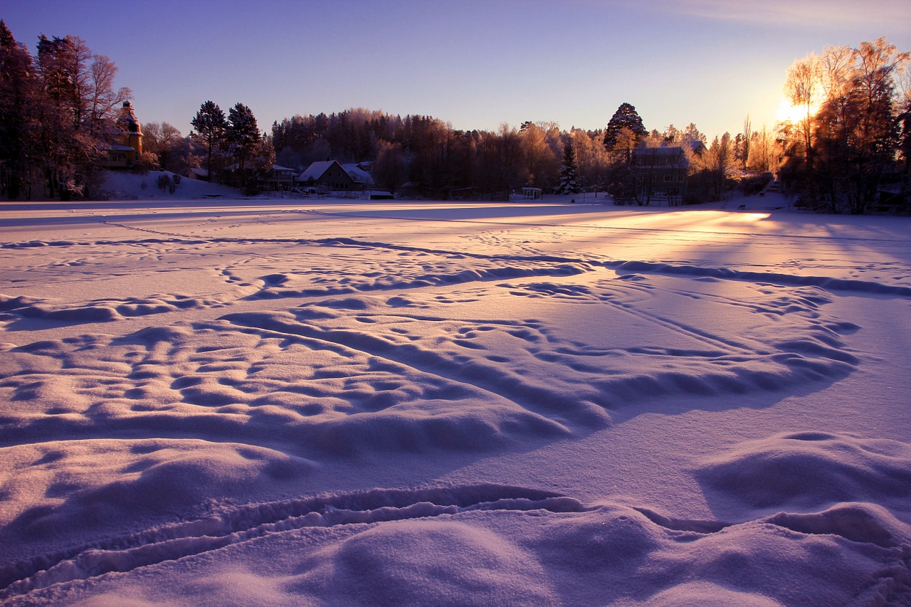 sweden landscape frozen lake free photo