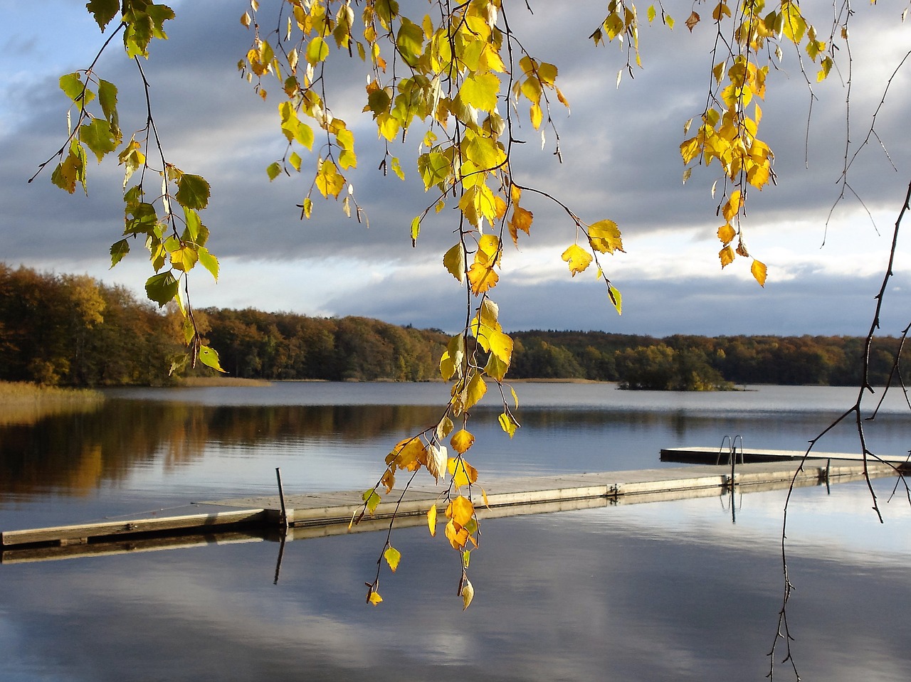 sweden jetty autumn free photo