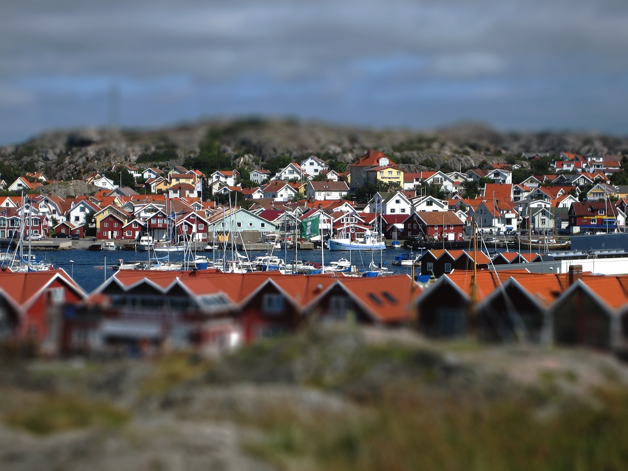 sweden sea homes free photo