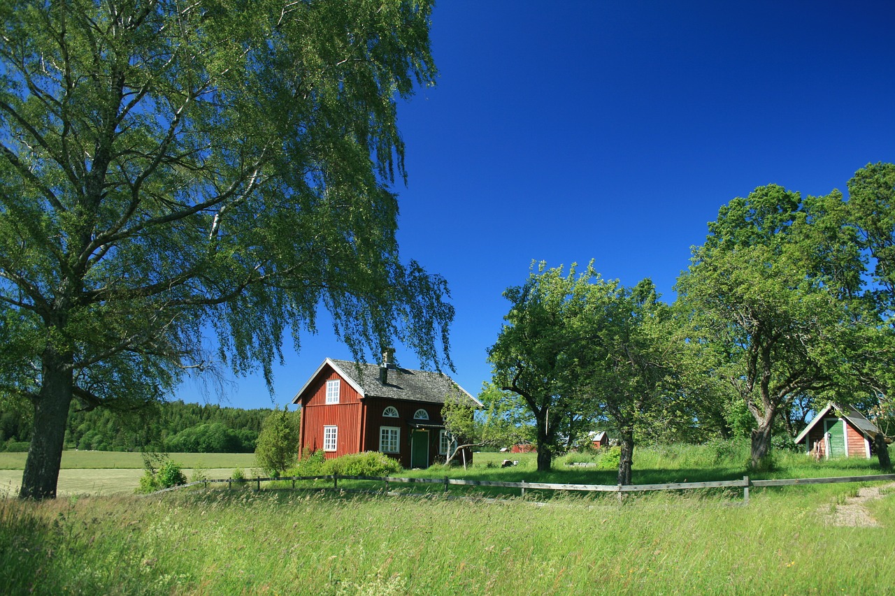 sweden blue sky landscape free photo