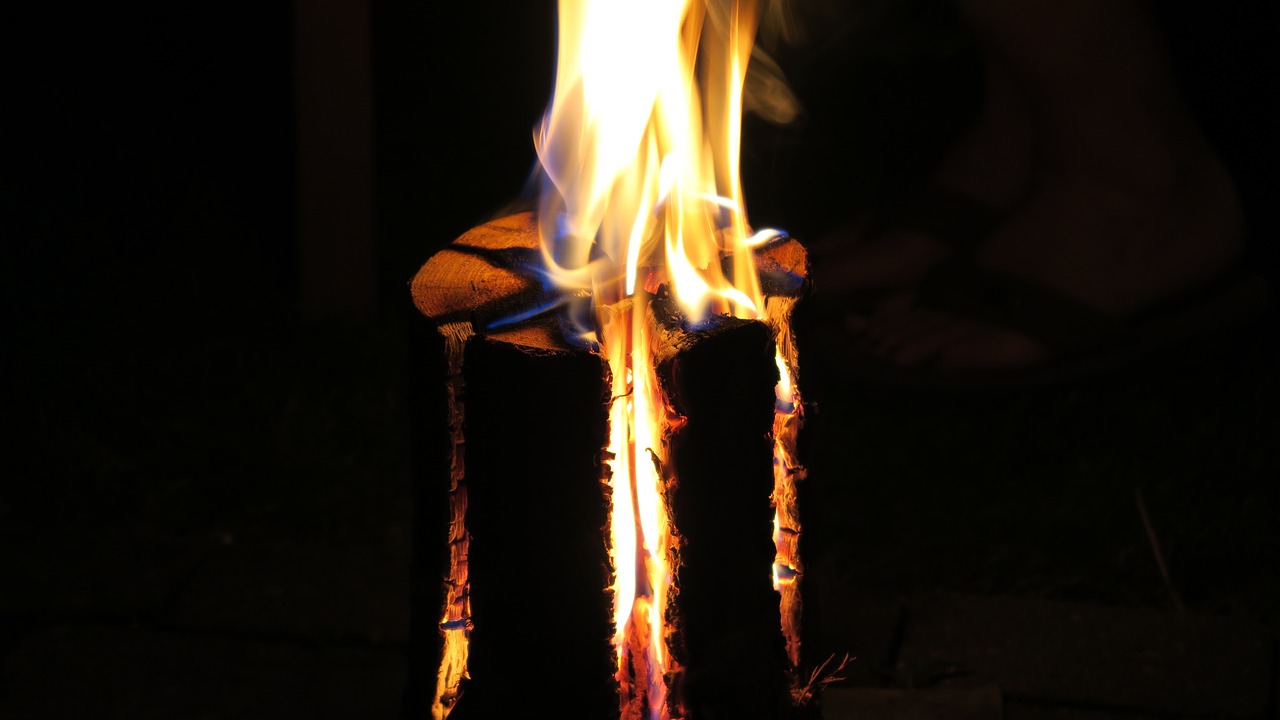sweden fire fire burning tree trunk free photo