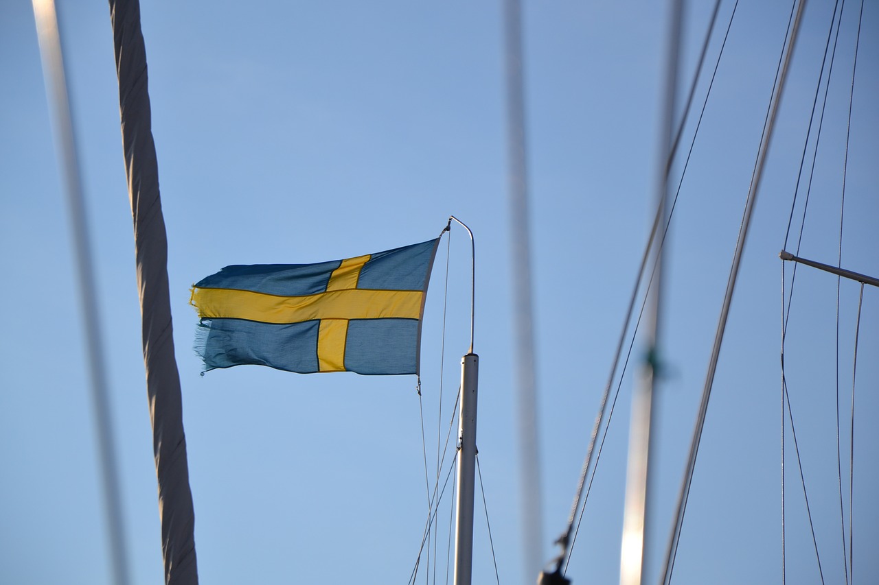 swedish flag flag sweden free photo