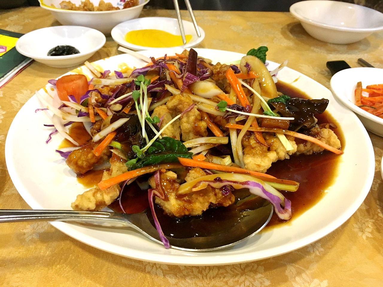 sweet and sour pork food meat free photo