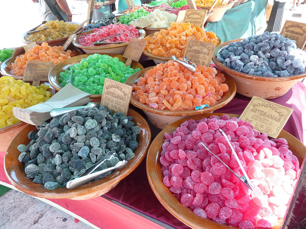 sweets market stall free photo