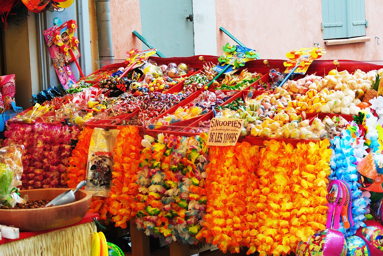 sweets colour stall free photo