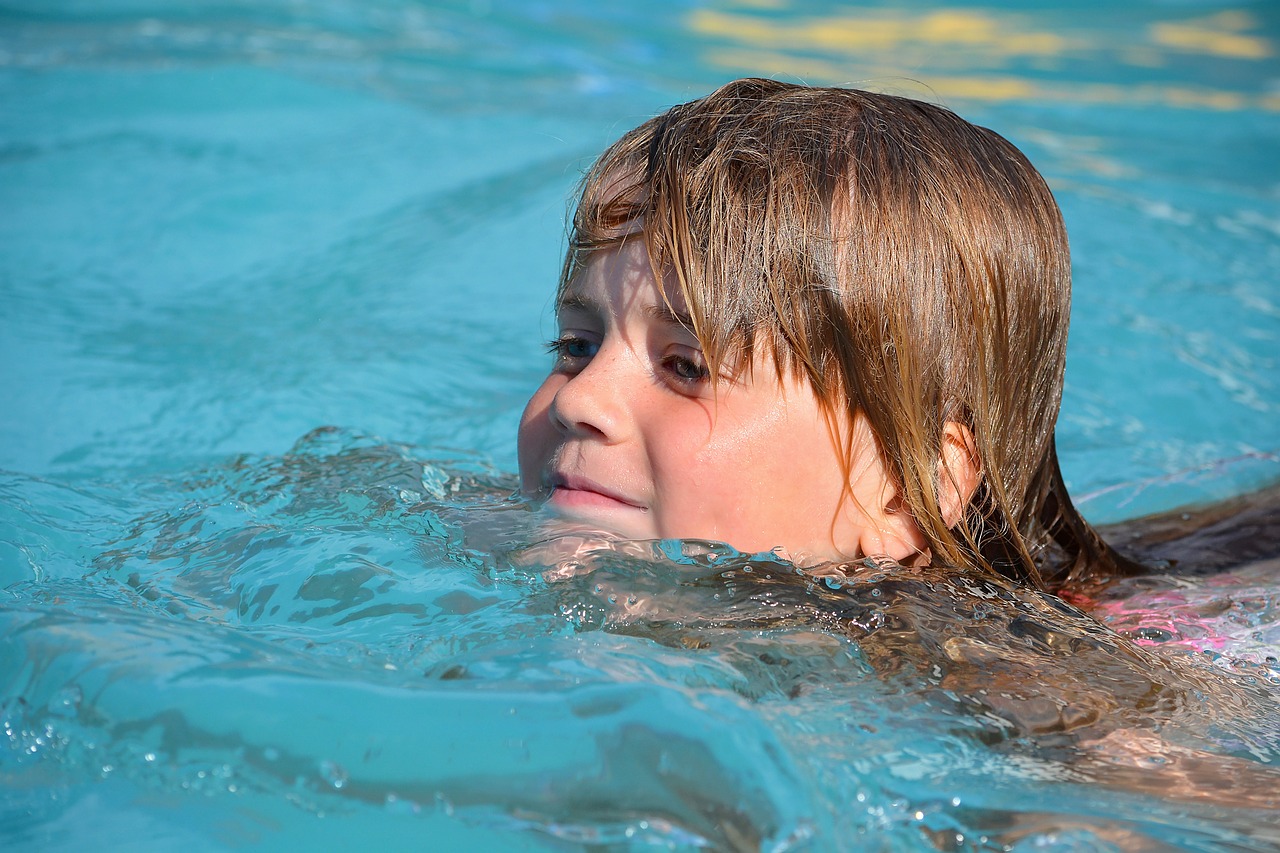 swim water child free photo