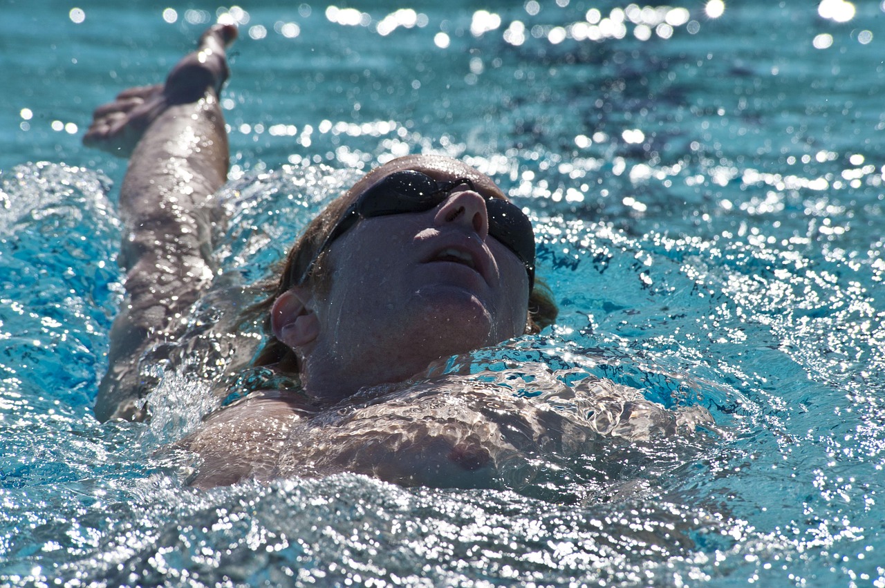 swimmer backstroke pool free photo