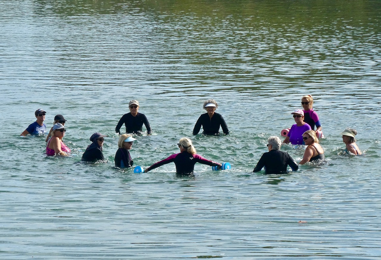 swimmers  exercise  elderly free photo
