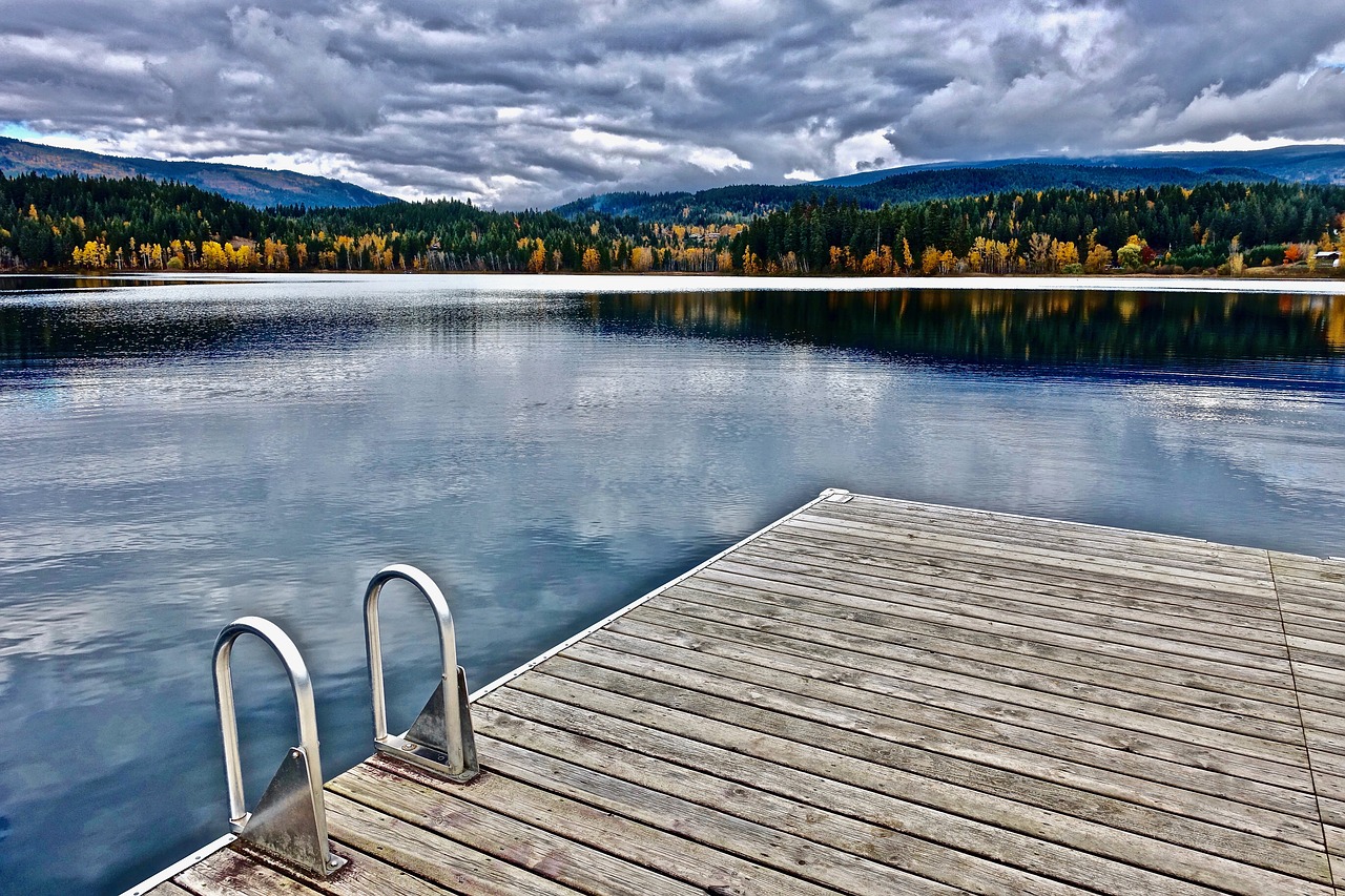 swimming platform lake free photo