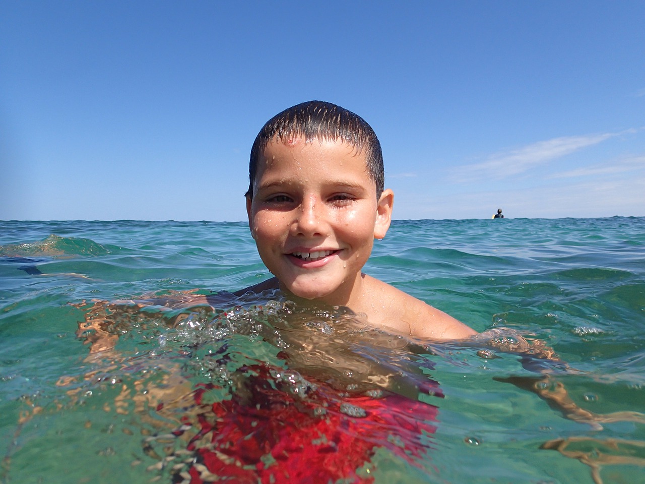 swimming child boy free photo