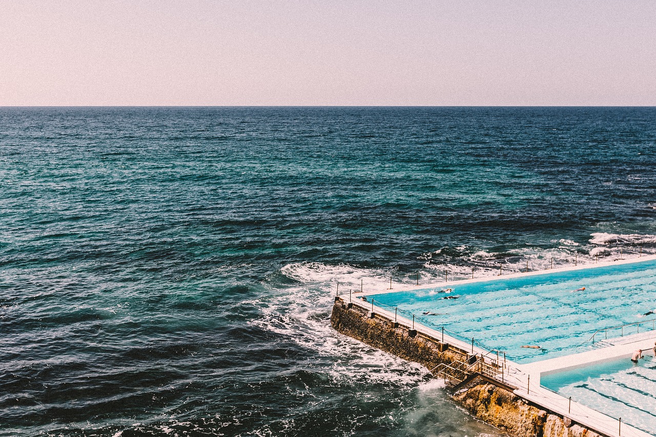 swimming pool seaside pool free photo