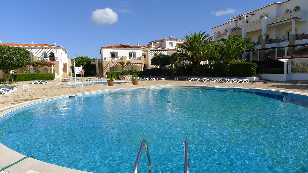 swimming pool cloud algarve free photo