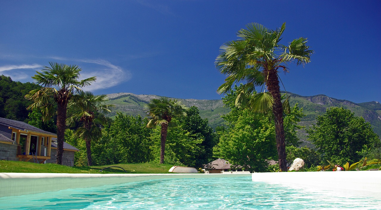swimming pool pyrenees france free photo