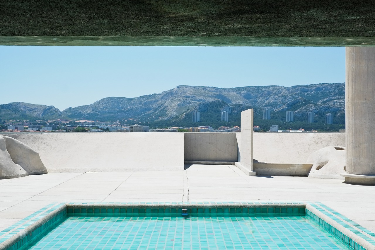 swimming pool architecture corbusier free photo