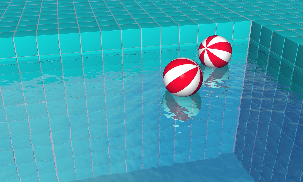 swimming pool water beach balls free photo