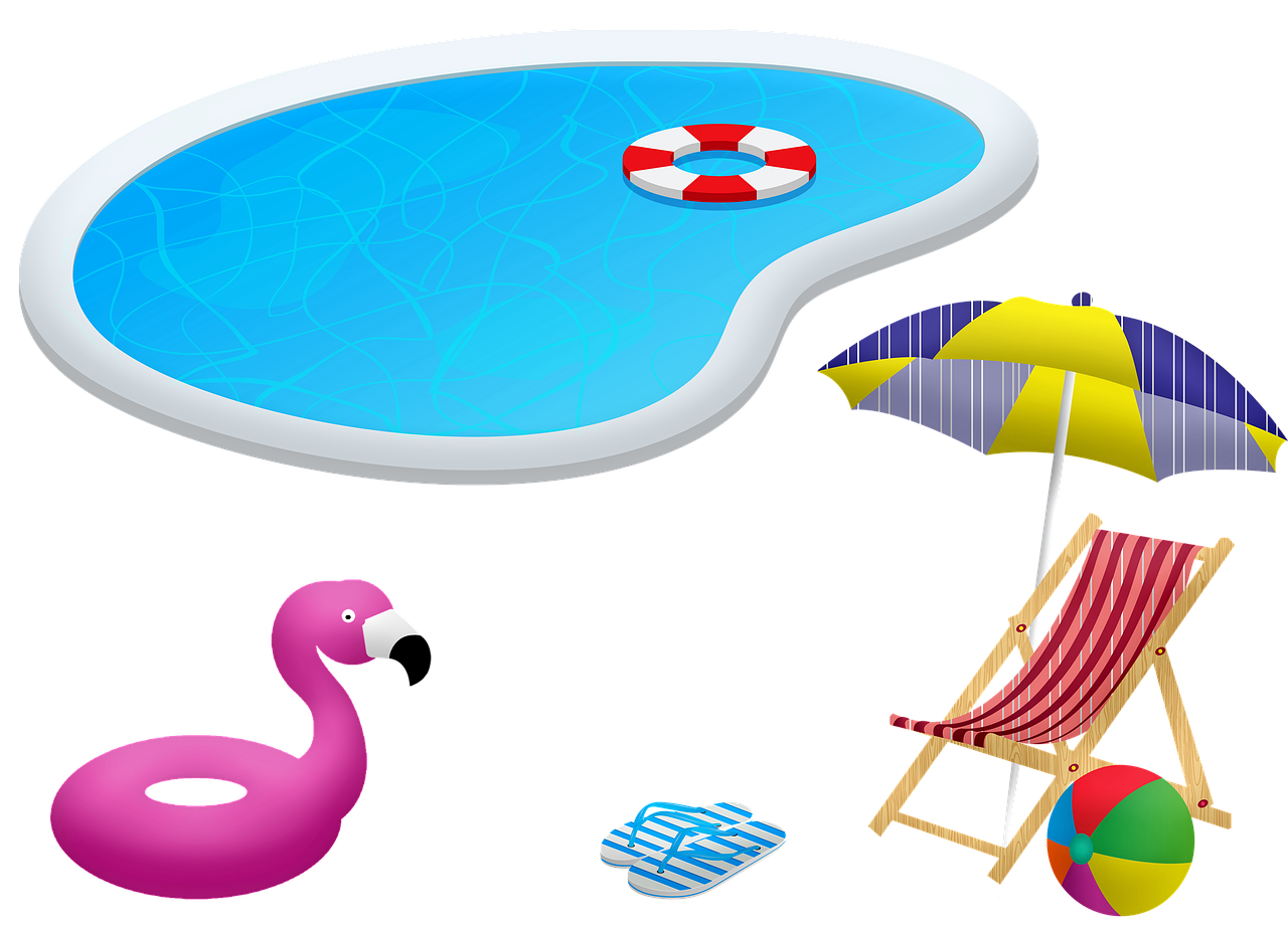 swimming pool  chair and umbrella  flotation free photo