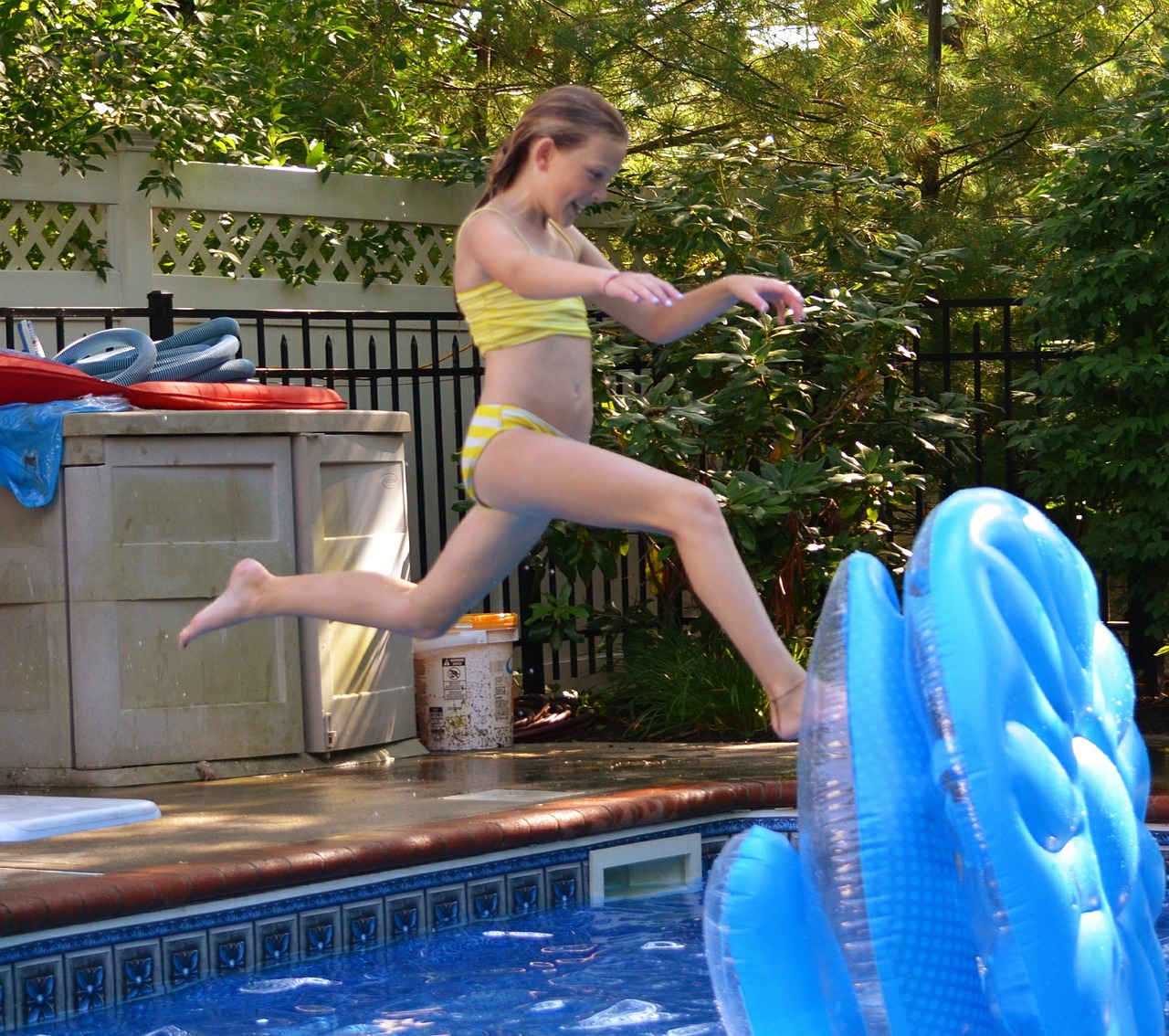 swimming pool jump girl free photo